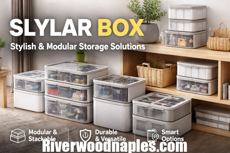 Modern Slylar Box modular storage boxes neatly organized in a stylish home office