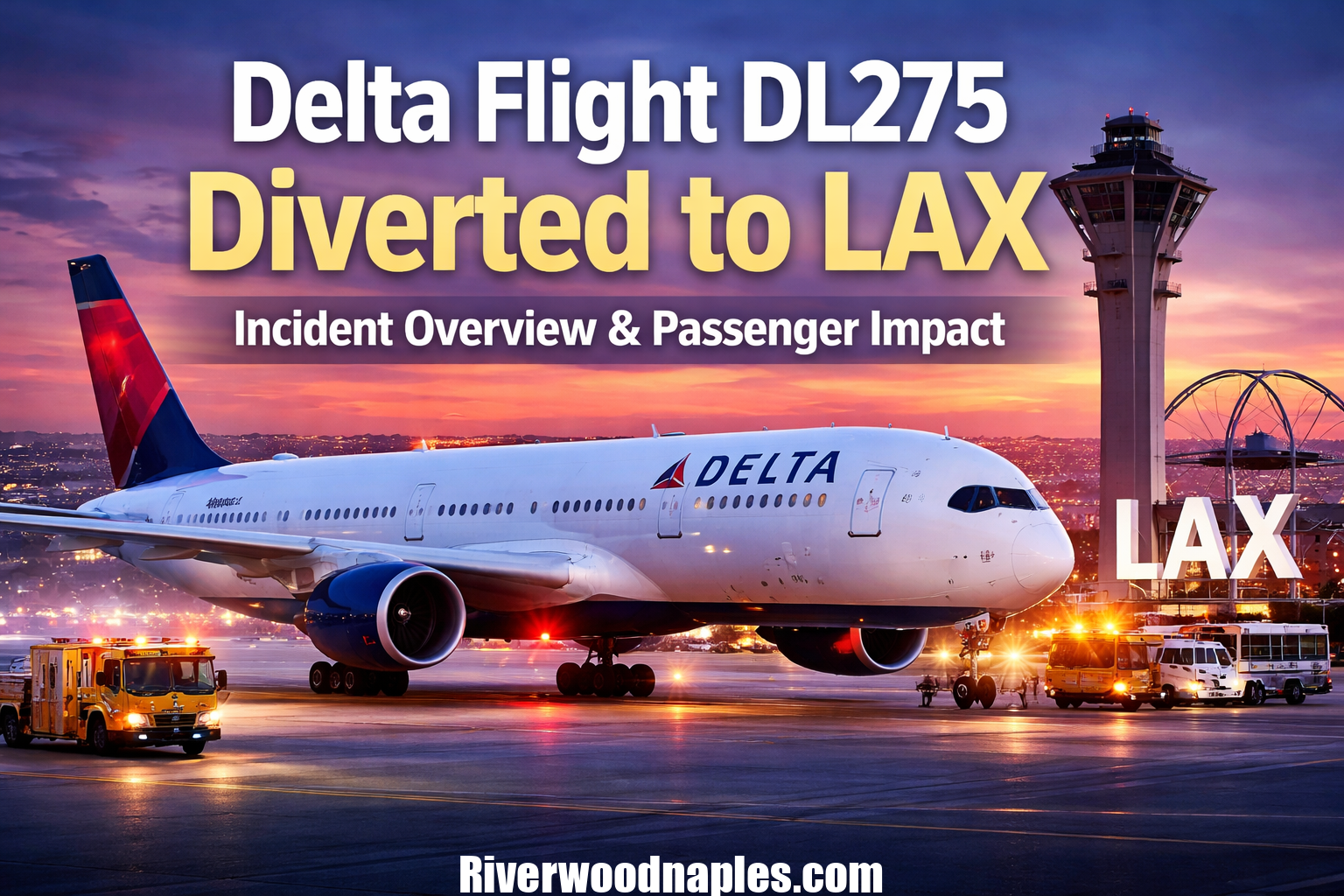 Delta Airbus A350 at Los Angeles International Airport after emergency diversion of Flight DL275 from Detroit to Tokyo