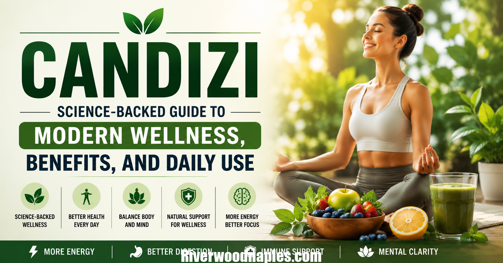 Candizi modern wellness concept featuring natural health, supplements, and balanced lifestyle illustration