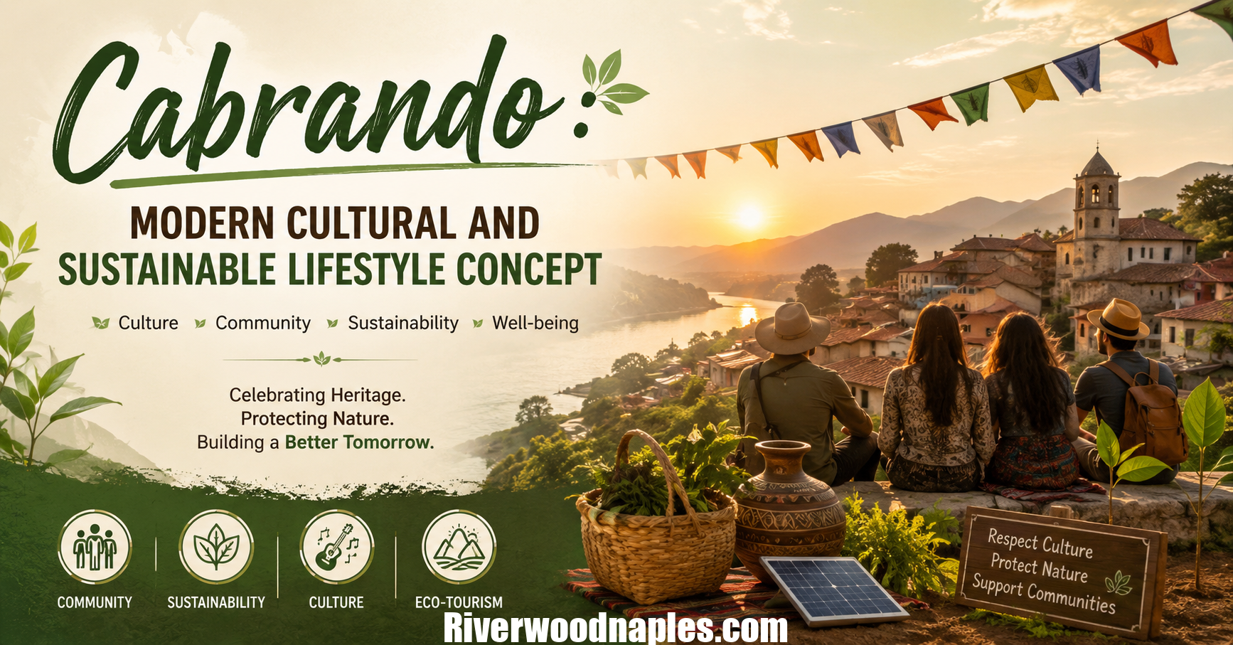 Cabrando cultural and sustainable lifestyle concept showcasing community, nature, and eco-tourism in a scenic landscape